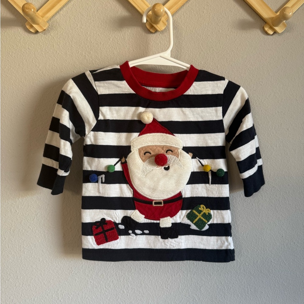 NEXT Striped Santa Long Sleeve Top